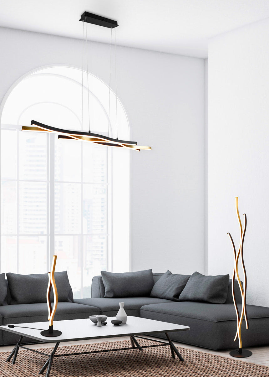 Trio Blaze LED Table Lamp Matte Bronze Metal 541210208