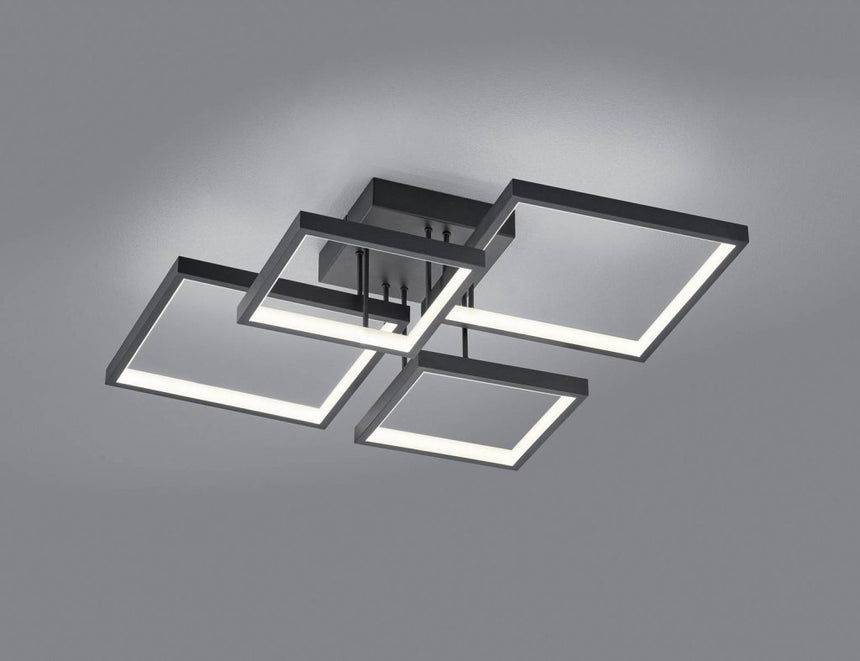 Trio Lighting Sorrento 627710432 Plafón Metal estera negra