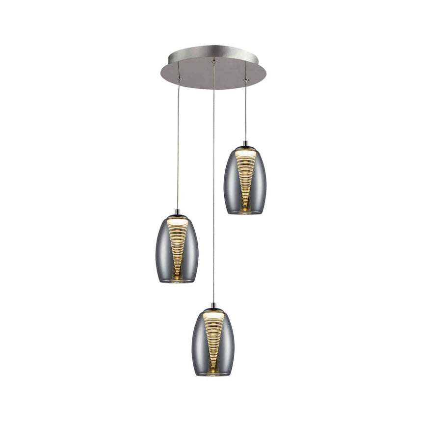 Lámpara de techo colgante Schuller Nebula 3 luces cromo y espejado 3000K Ø32cm 584326 - vista alternativa