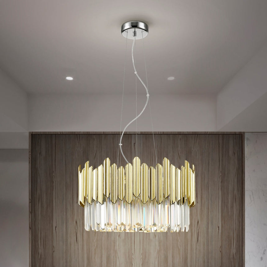 Schuller Tiara 6-Light Pendant Light, Chrome and Gold 605137