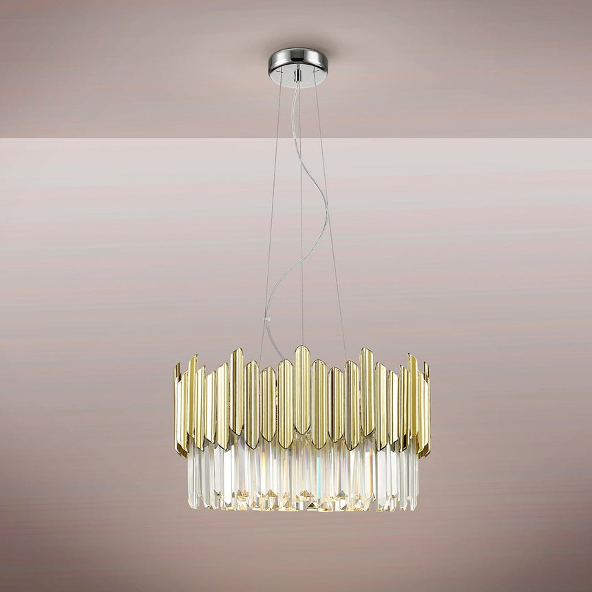 Schuller Tiara 6-Light Pendant Light, Chrome and Gold 605137