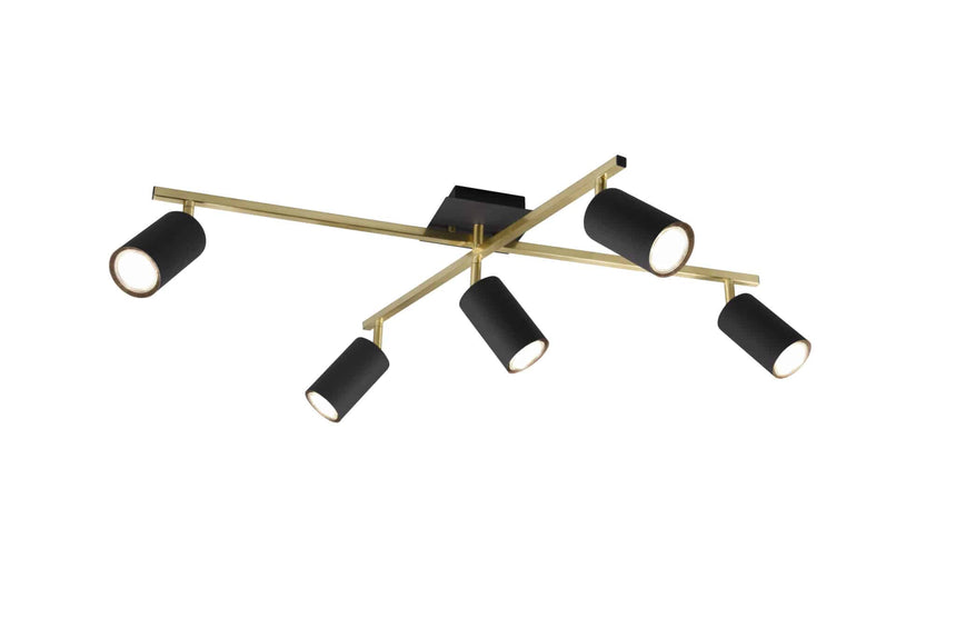 Trio Marley metal ceiling lamp schwarz-gold 612400580