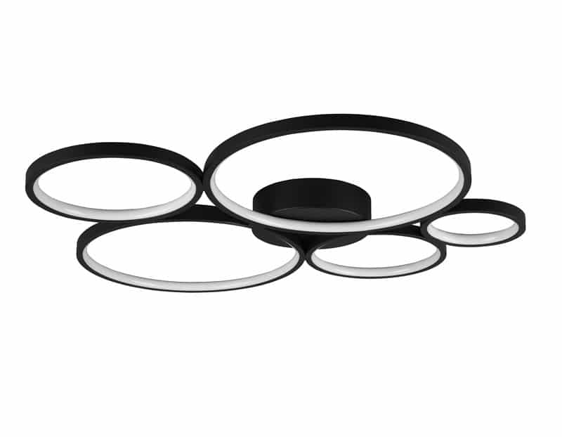 Trio Rondo Plafón LED regulable metal negro 622610532