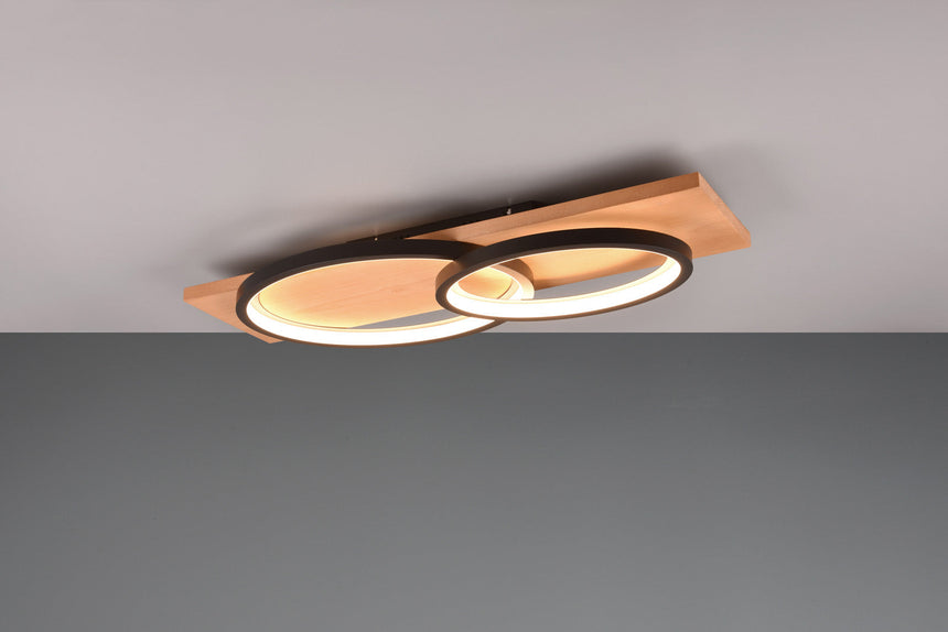 Trio Barca LED ceiling lamp metal black mat 641110232