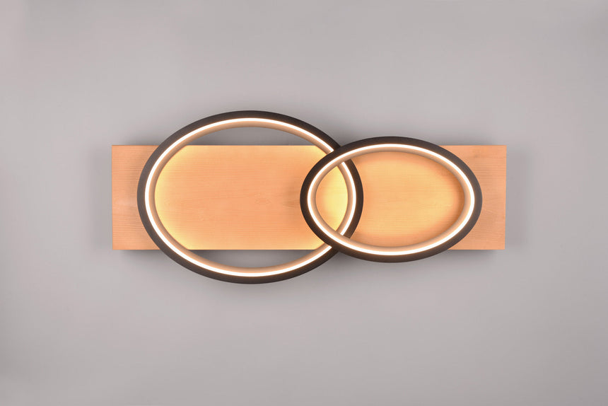 Trio Barca LED ceiling lamp metal black mat 641110232