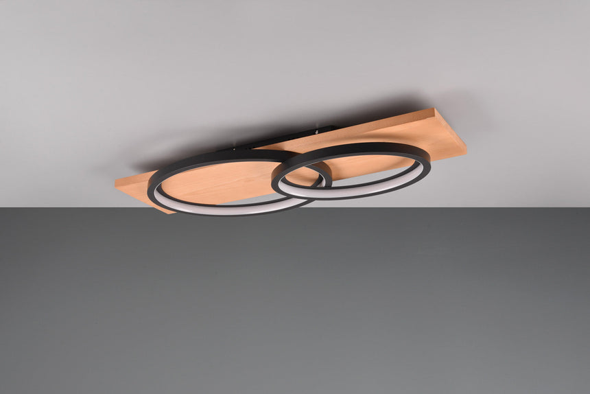 Trio Barca LED ceiling lamp metal black mat 641110232