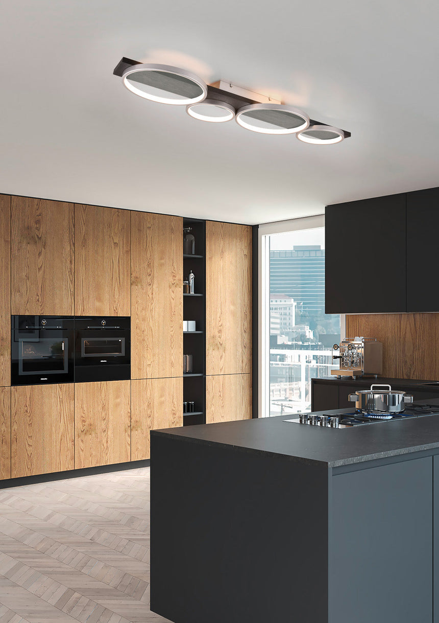 Trio Medera Plafón LED metal estera negra 643810432