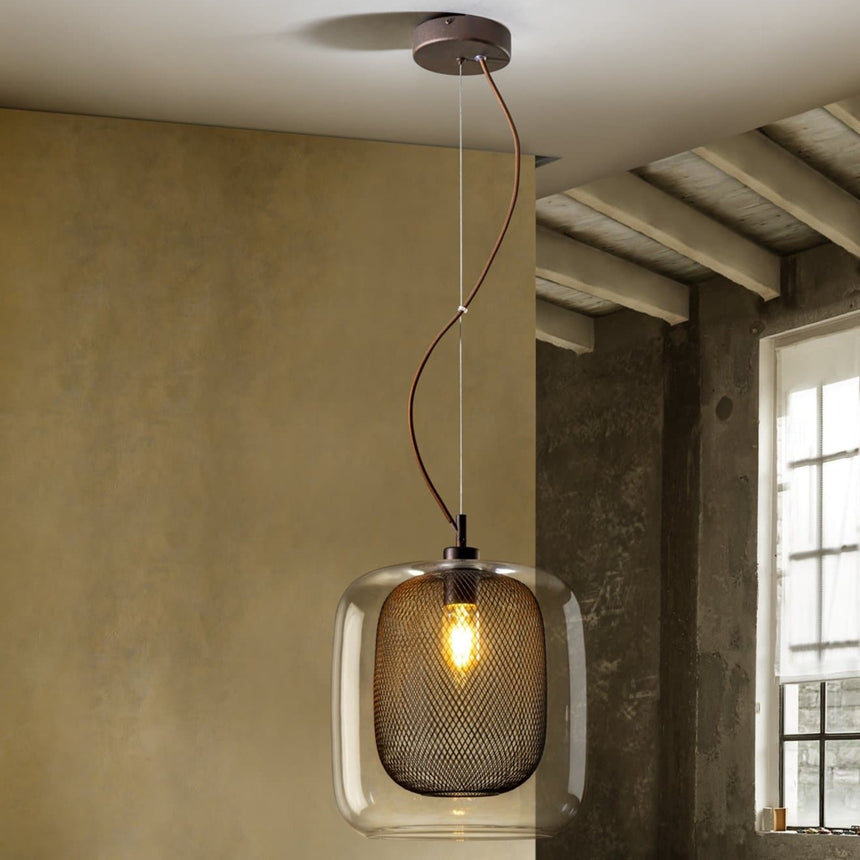 Schuller Fox Lámpara de techo colgante grande 1 luz chocolate 653732