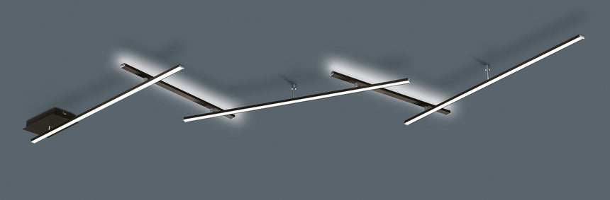 Trio Indira LED ceiling lamp metal black mat 674610532