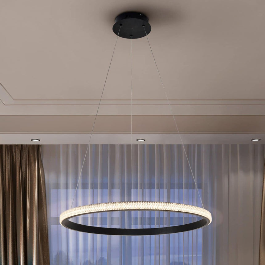 Schuller Ring Pendant Light with 1 Ring, Black 717526