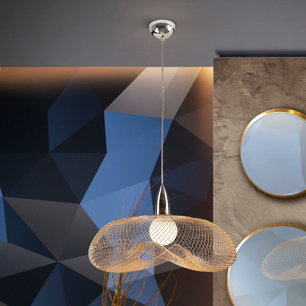 Schuller Forma 1-Light Chrome and Gold Pendant Lamp 735964