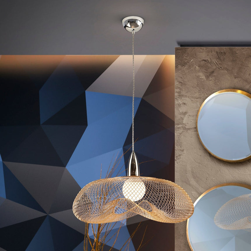 Schuller Forma 1-Light Chrome and Gold Pendant Lamp 735964