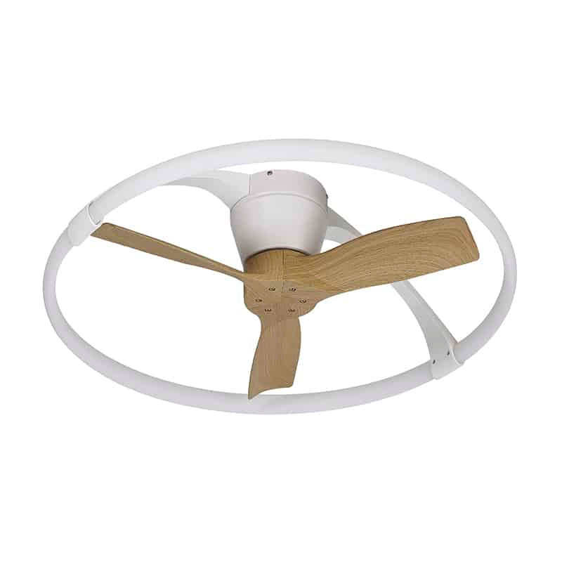 Mantra Nepal Mini ventilador de techo con luz plafón LED 55W blanco/ madera 7803