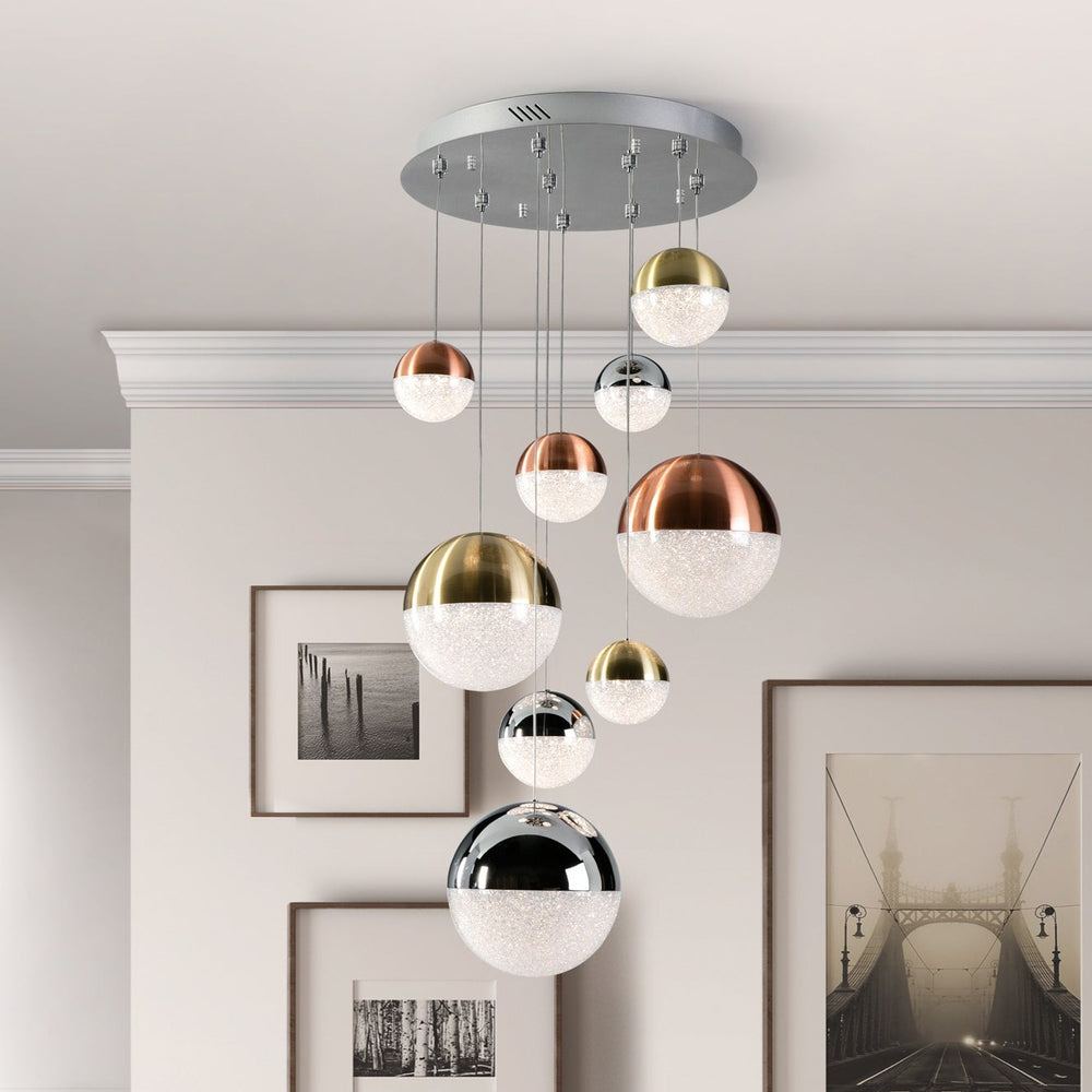 Schuller Sphere Pendant Light 9-Light Dimmable D50 Colours 793091D