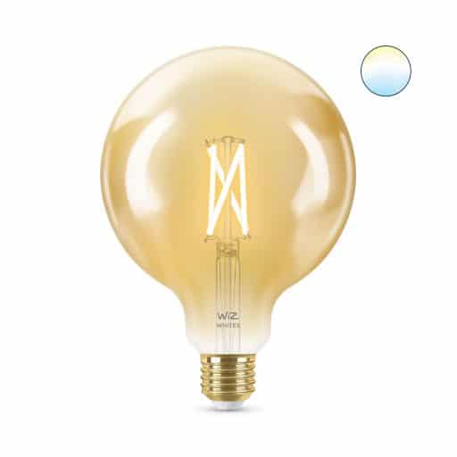 Philips Bombilla LED WIZ Filamento ámbar Globo G125 E27 6,7W WIFI E27 Vintage