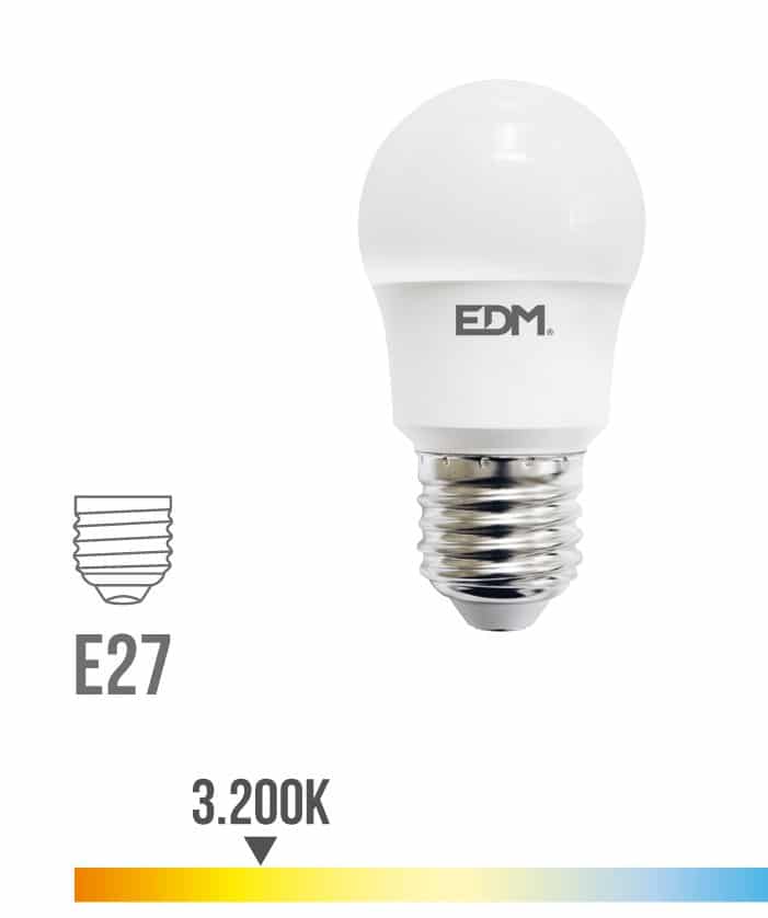 BOMBILLA ESFERICA LED E27 8.5W 940 LM 3200K LUZ CALIDA | Elektro3