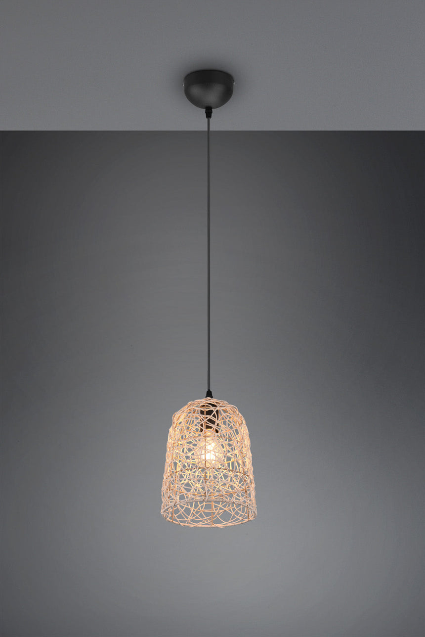 Trio Lovis Hanging Ceiling Lamp Rattan Mesh Natural Finish R31141036