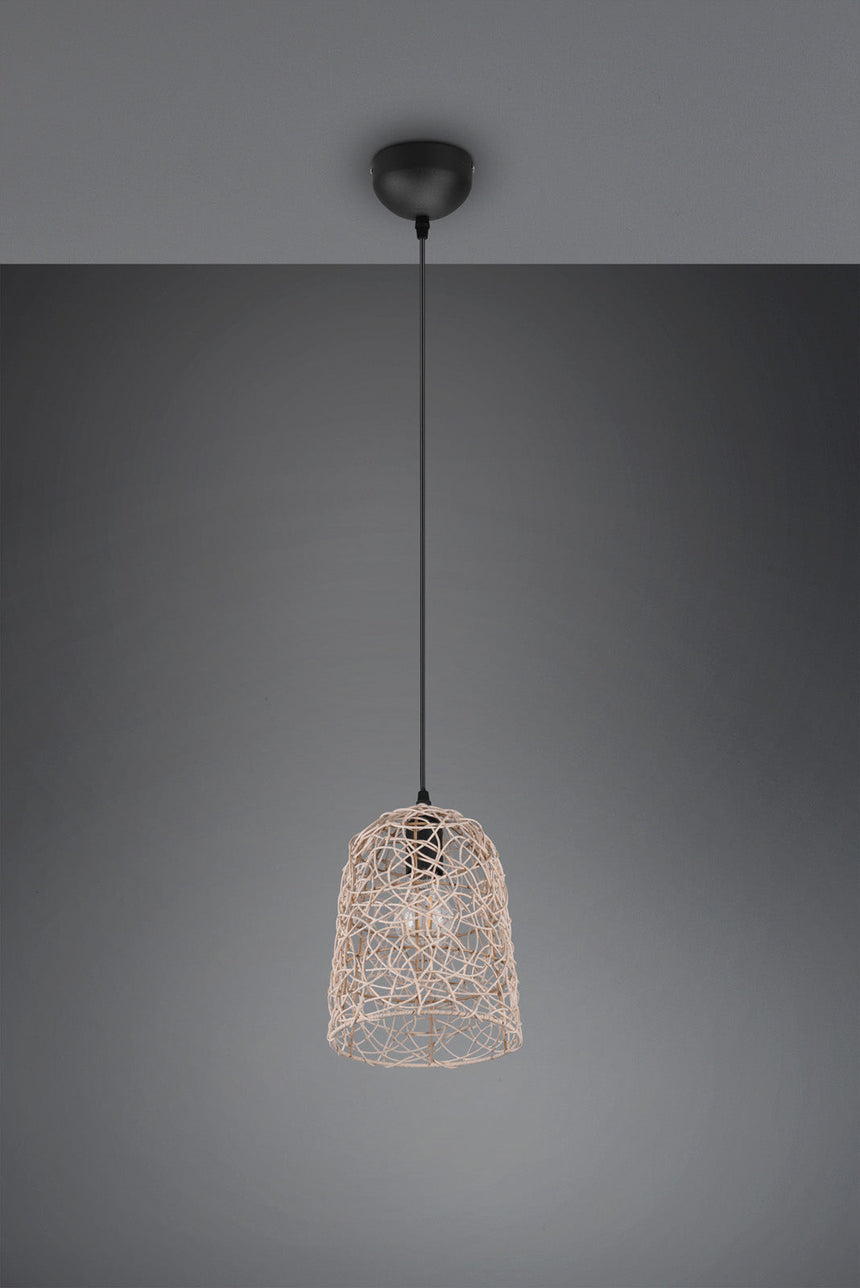 Trio Lovis Hanging Ceiling Lamp Rattan Mesh Natural Finish R31141036