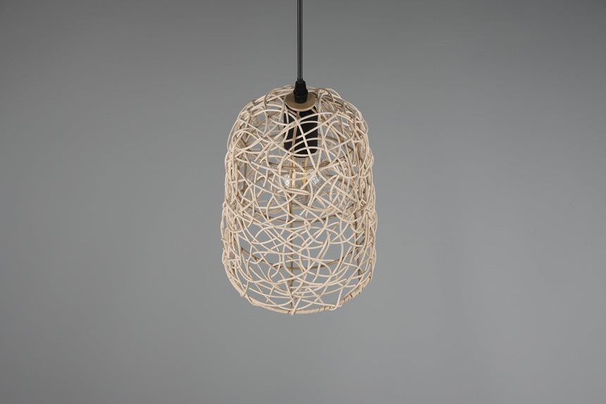 Trio Lovis Hanging Ceiling Lamp Rattan Mesh Natural Finish R31141036