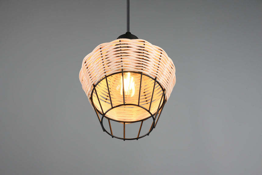 Trio Borka Lámpara de techo colgante malla de rattan acabado natural R31261036