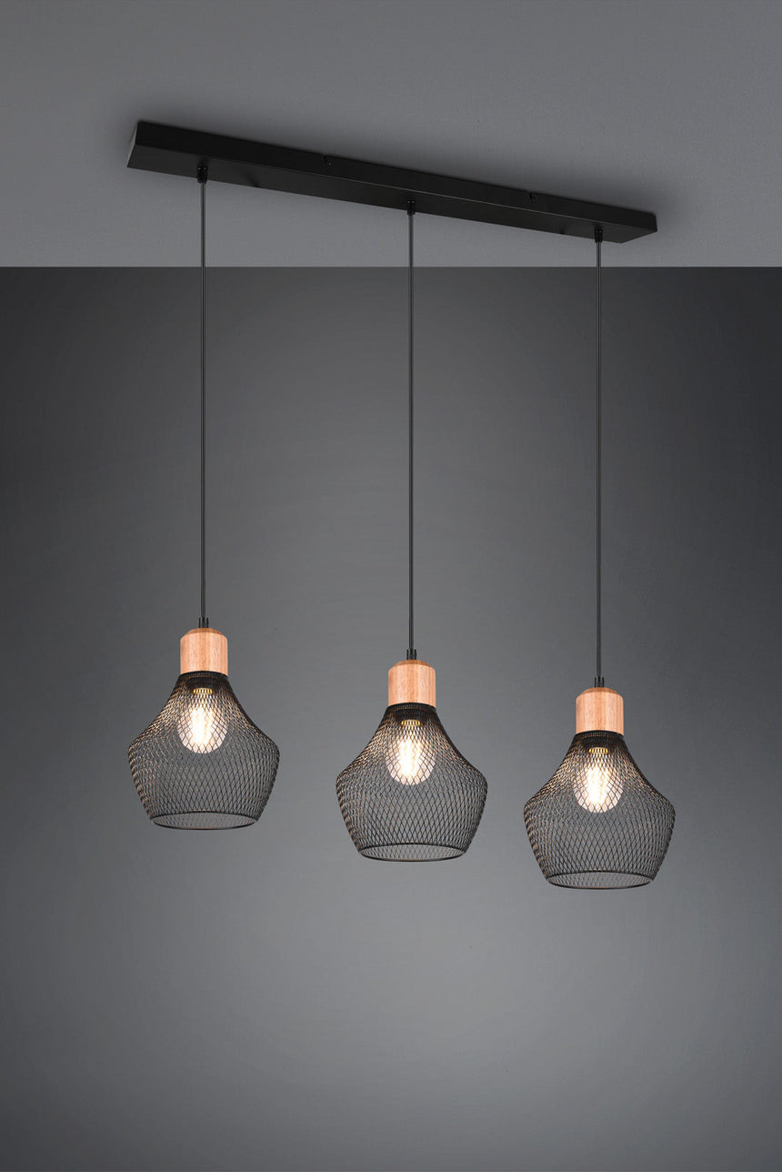 Trio Valeria Lámpara de techo colgante metal negro mate R31283032