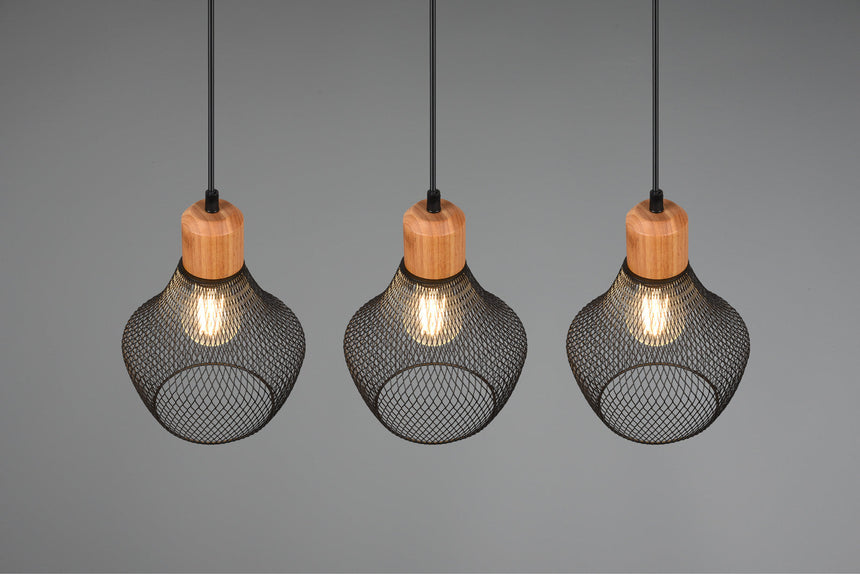 Trio Valeria Lámpara de techo colgante metal negro mate R31283032