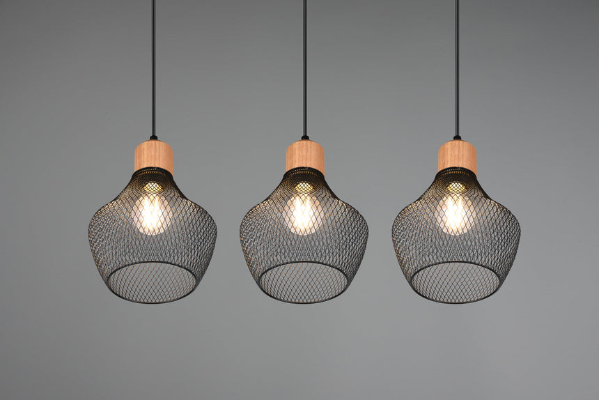 Trio Valeria Lámpara de techo colgante metal negro mate R31283032