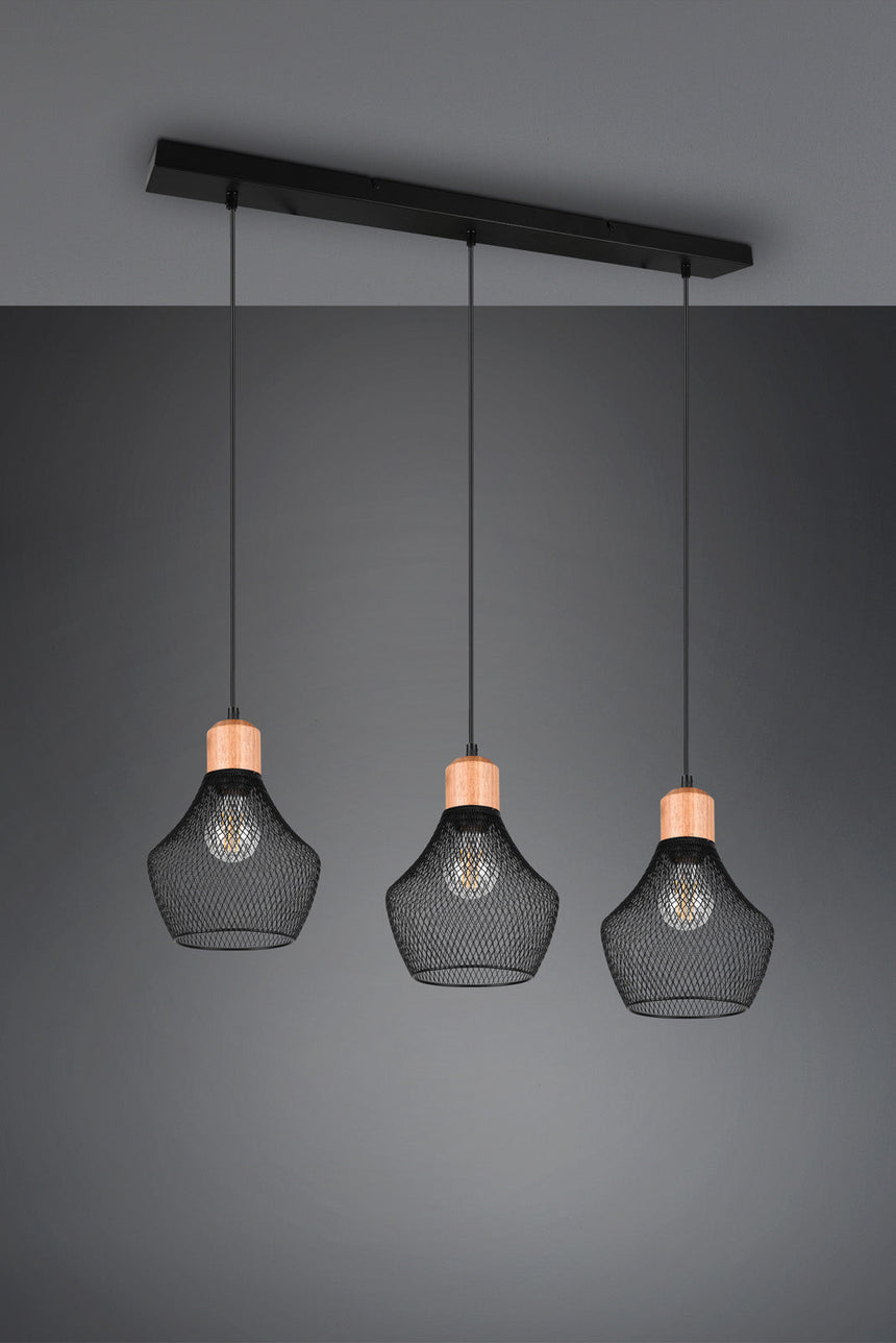 Trio Valeria Lámpara de techo colgante metal negro mate R31283032
