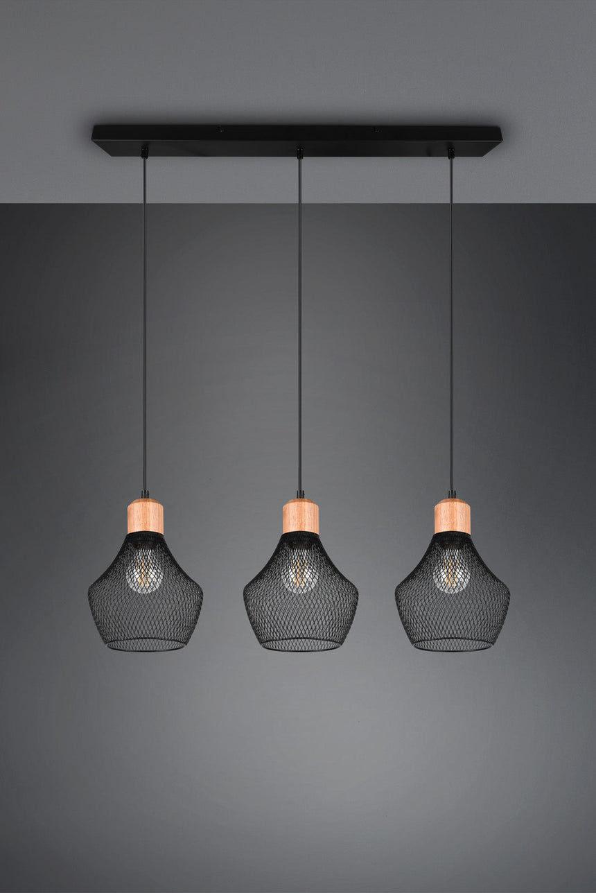 Trio Valeria Lámpara de techo colgante metal negro mate R31283032