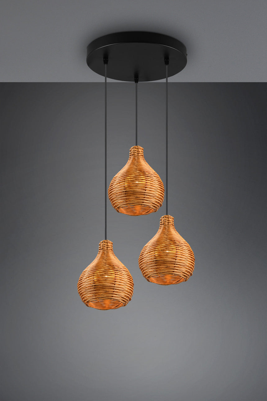 Trio Sprout Rattan Mesh Pendant Light, Natural Finish R31293336