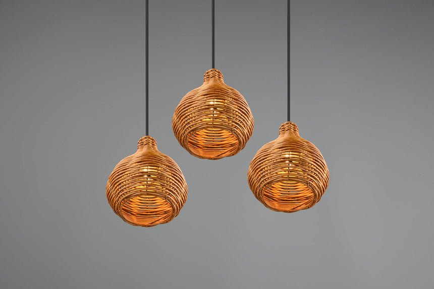 Trio Sprout Rattan Mesh Pendant Light, Natural Finish R31293336