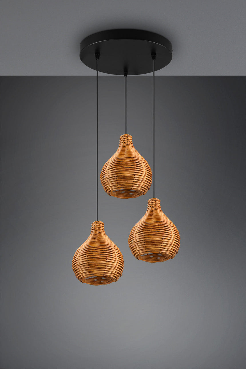 Trio Sprout Rattan Mesh Pendant Light, Natural Finish R31293336