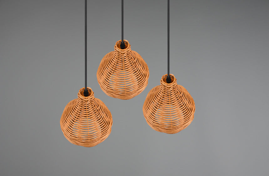 Trio Sprout Rattan Mesh Pendant Light, Natural Finish R31293336