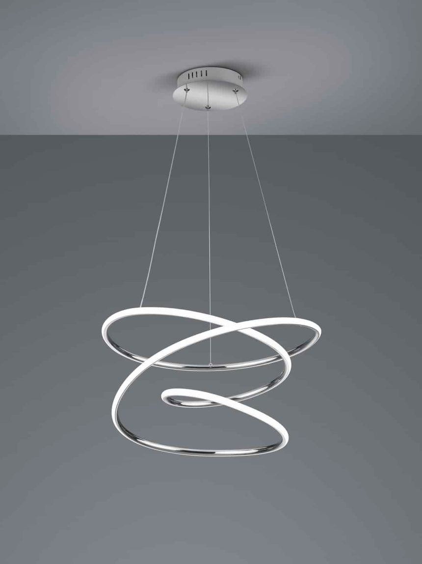 Trio Bologna Lámpara colgante LED de metal cromo R37051106
