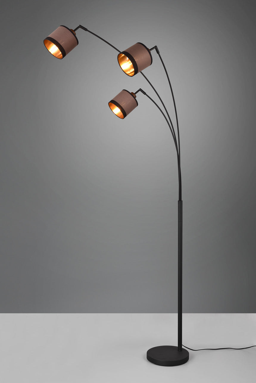 Trio Davos Black mat metal floor lamp R41553041
