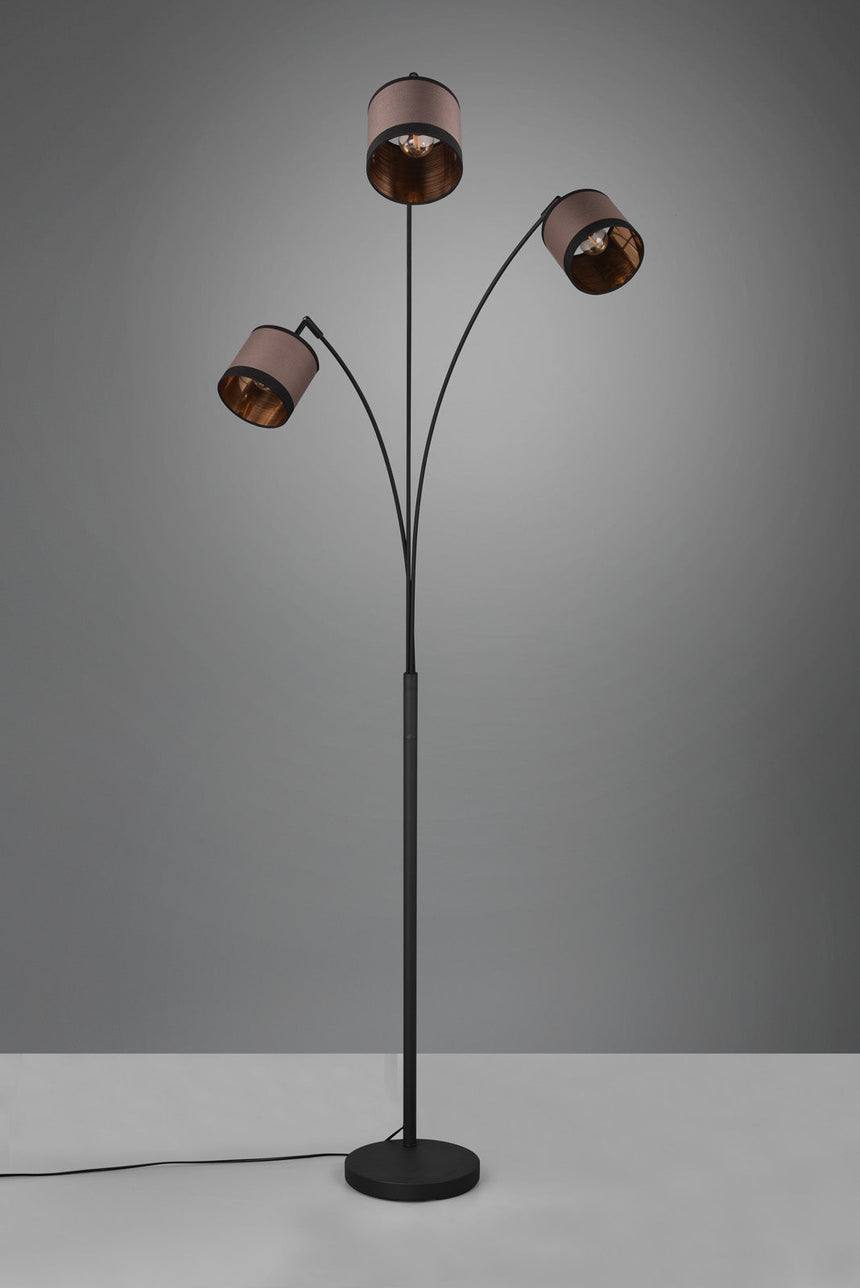 Trio Davos Black mat metal floor lamp R41553041