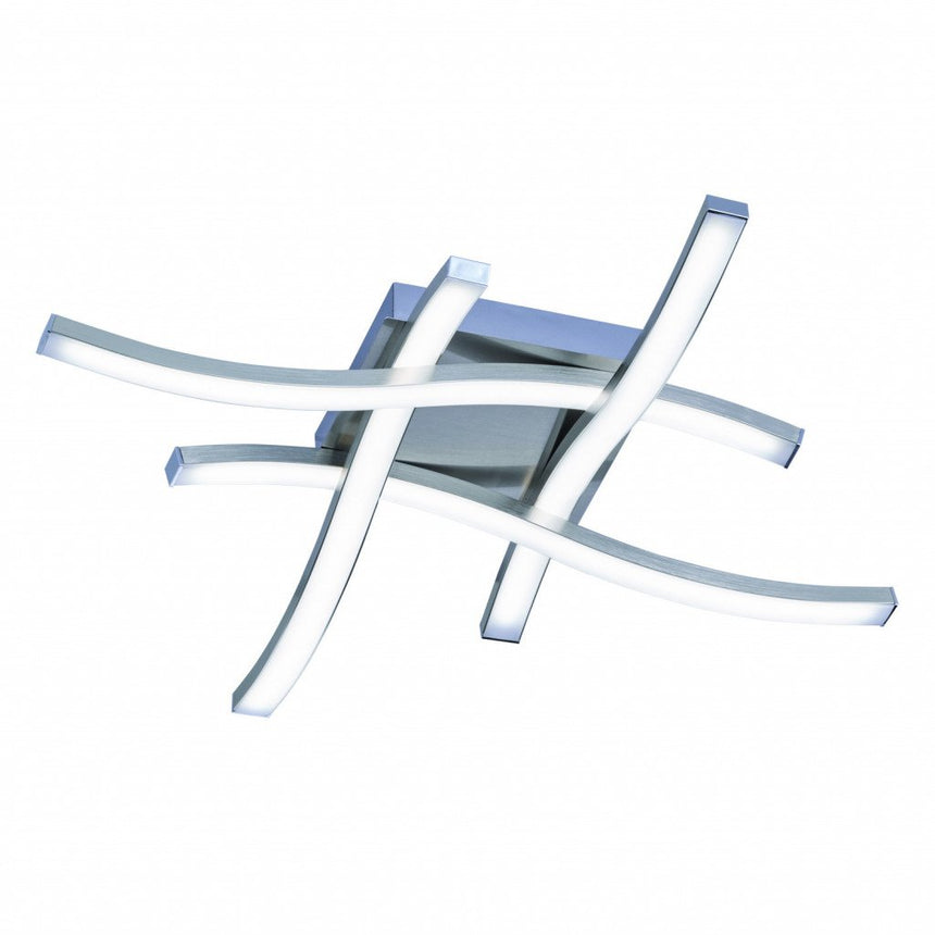 Trio Route Plafón LED de metal níquel mate R62474107