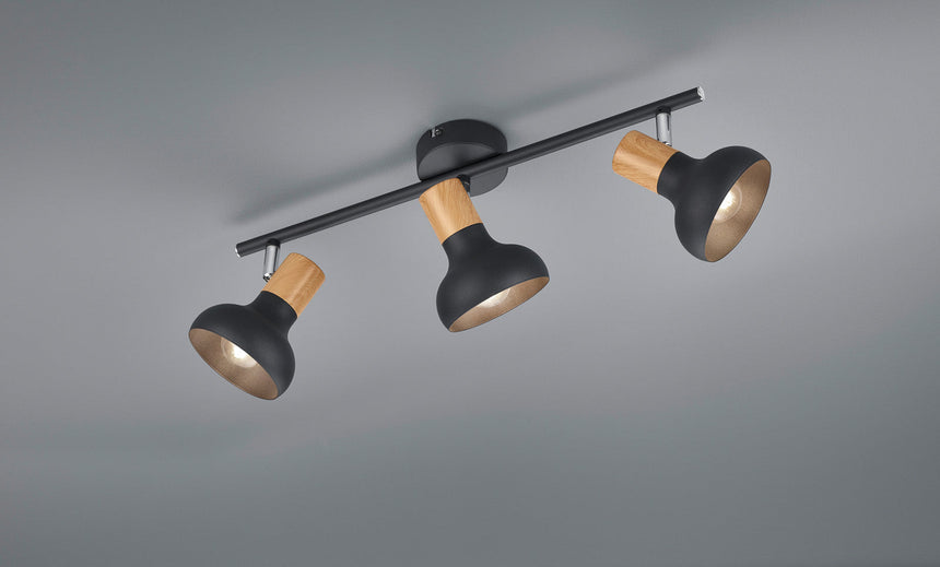 Trio Latika Foco metal negro mate R81523032