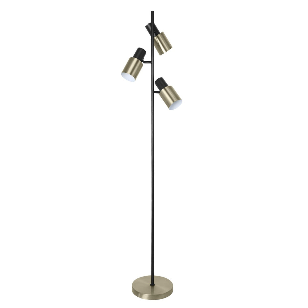 AJP MAENA 10896 LIVING ROOM FLOOR 3L.MAENA BLACK-LEATHER 3 X 40W E-14