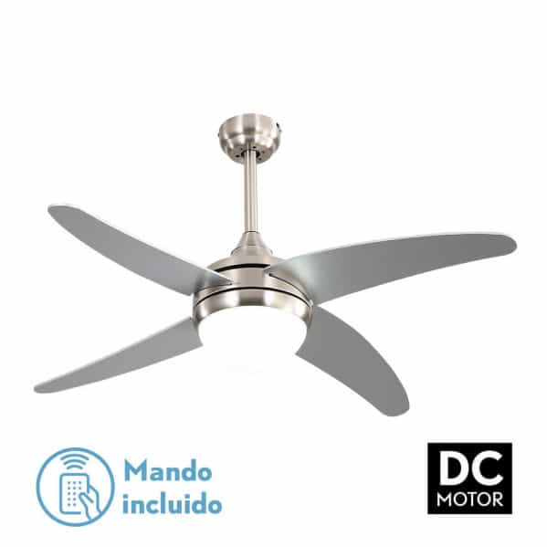 Fabrilamp Klod Fan 2xe27 Dc Nickel/silver 4 Asp.6 Speed 117d C/remote 173692463
