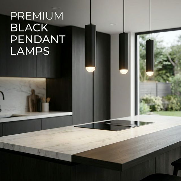 Lámparas colgantes negras para cocina