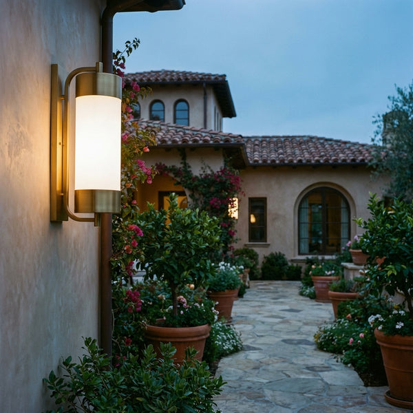 Iluminación exterior de suelo gris