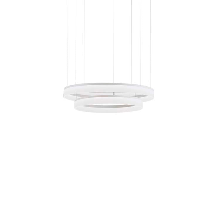 LedsC4 Lámpara de techo colgante Circ Ø600 + Ø800 LED 58 blanco cálido blanco 00-3647-BW-M3