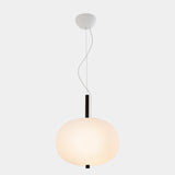 LedsC4 Ilargi Lámpara de techo colgante bola LED madera oscura y opal Ø395 00-6012-92-F9