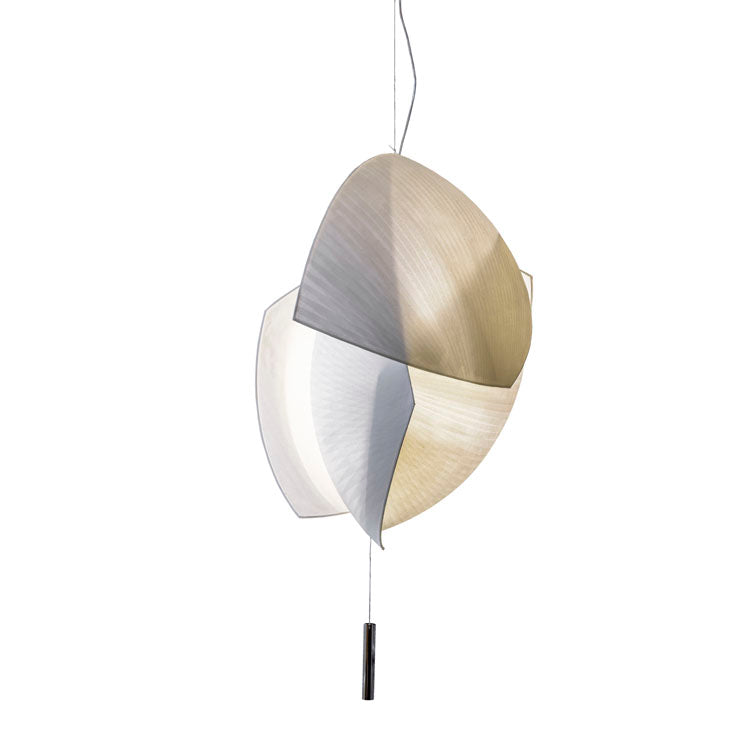 LedsC4 Voiles Big Recessed LED Pendant Ceiling Light Warm White Chrome 00-6315-21-14