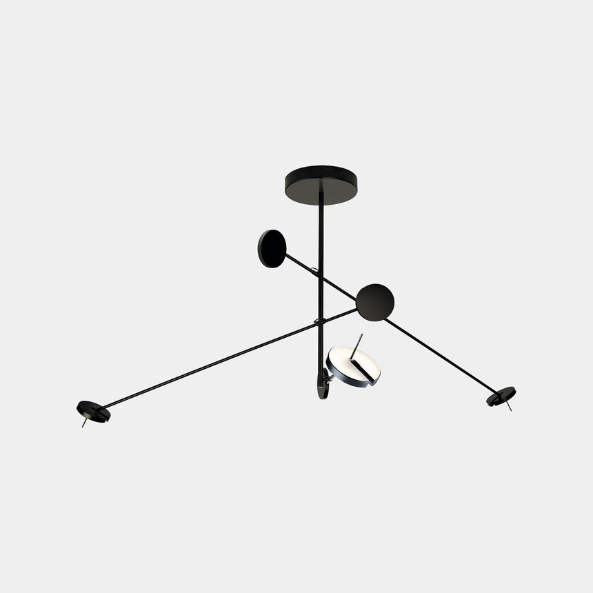 LedsC4 Lámpara de techo colgante Invisible Triplex LED 30 Phase Cut negro 00-7385-05-05