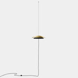 LedsC4 Pie de salón Noway Double Screen LED 18 blanco cálido oro mate 00-7979-DN-05