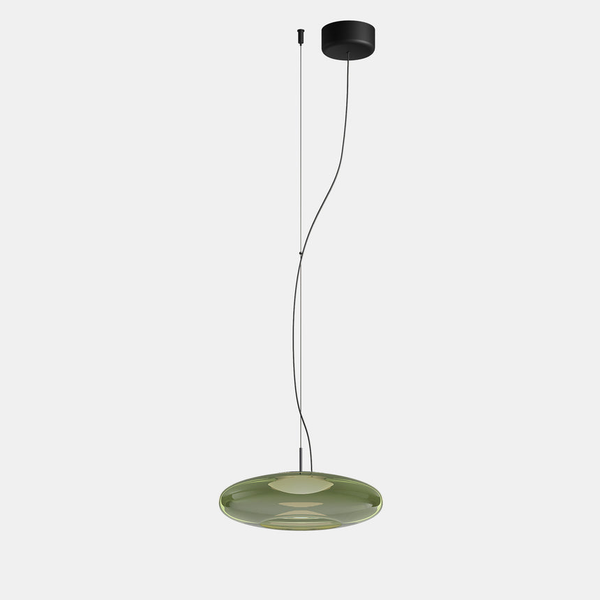 LedsC4 Lámpara de techo colgante Plat Surface LED Switch verde Phase-Cut 00-8403-05-08