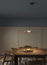 LedsC4 Pendant Ceiling Lamp Plat Surface LED Switch Amber 00-8404-05-15
