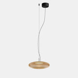 LedsC4 Pendant Ceiling Lamp Plat Surface LED Switch Amber 00-8404-05-15